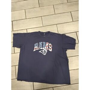 NFL Pro Line LA Rams T-Shirt Mens 4XL Navy Blue Patriotic Stars Stripes Graphic